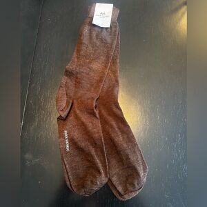 JOHN HENRIC Wool Dress Socks   made in Italy Brown Mens sz 9-12